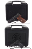Two Sig Sauer Semi-Automatic Pistols with Cases