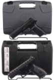 Two Semi-Automatic Pistols with Cases