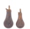Two Small Eagle Pattern Pocket Powder Flasks