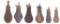 Six Small Powder Flasks