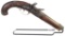 J. Walsh Marked Brass Barrel Flintlock Pistol