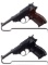 Two World War II German P.38 Semi-Automatic Pistols