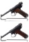 Two Imperial Japanese Type 14 Semi-Automatic Pistols