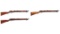 Three Japanese Arisaka Bolt Action Carbines with Bayonets