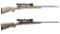 Two Bolt Action Sporting Rifles with Scopes