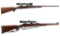 Two Ruger M77 Bolt Action Rifles with Scopes