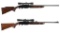 Two Remington Semi-Automatic Rifles with Scopes