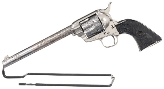 Engraved Antique Colt Black Powder Frame Single Action Army