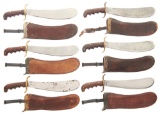 Six U.S. Bolo Knives with Scabbards