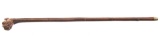 Folk Art Style Carved Bulldog Hazelwood Root Cane
