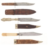Three Bowie Knives with Sheaths
