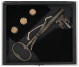 Cased Lebeda Reproduction Jailor's Key Matchlock Pistol