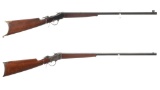 Two Winchester Model 1885 Low Wall Single Shot Rifles