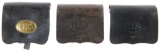Three Civil War Leather U.S. Cartridge Boxes