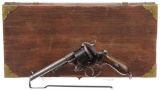 Antique Double Action Pinfire Revolver with Case and Accessories