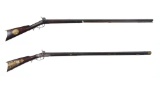 Two Signed Small Caliber American Percussion Rifles
