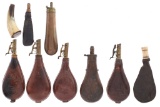 Lot of Flasks, Shot Pouches, and a Salt Horn