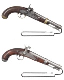 Two U.S. Martial Percussion Pistols