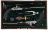 Cased Pair of F.P. Devisme Percussion Pistols