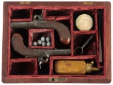 Cased Pair of William Ellis Boxlock Percussion Pocket Pistols