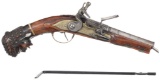 Engraved European Flintlock Pocket Pistol