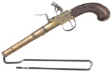 Engraved British T. Archer Boxlock Pistol with Inlaid Stock