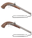 Pair of Aury of St. Etienne Percussion Dueling/Target Pistols