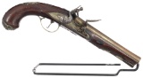 Engraved Flintlock Pistol by Collicott of Bristol
