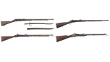 Four Single Shot Military Rifles