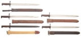 Five U.S. Springfield Armory Bayonets with Scabbards