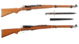 Two Swiss Straight Pull Bolt Action Rifles