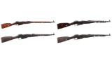 Four Mosin-Pattern Military Bolt Action Rifles