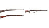 Three World War II Japanese Arisaka Bolt Action Rifles