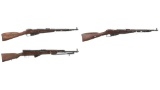 Three Chinese Military Rifles with Bayonets