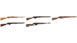 Five Commonwealth Bolt Action Military Rifles