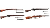 Four World War II Era Military Bolt Action Longarms
