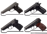 Four Eastern Bloc Military Semi-Automatic Pistols with Holsters