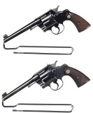 Two Colt Officer's Model Double Action Revolvers