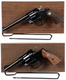 Two Colt Double Action Revolvers with Boxes