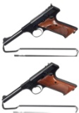Two Third Series Colt Woodsman Pattern Semi-Automatic Pistols