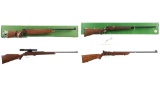 Four Remington .22 Rimfire Bolt Action Rifles