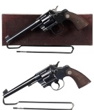 Two Colt Officer's Model Double Action Revolvers