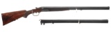 Factory Engraved Hanns Korn Boxlock Drilling Two Barrel Set