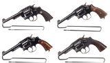 Four Smith & Wesson Double Action Revolvers