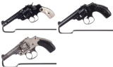 Three Smith & Wesson Double Action Revolvers
