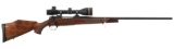 Engraved Weatherby Mark V Bolt Action Rifle with Scope