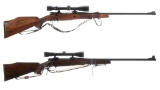 Two European Bolt Action Rifles with Scopes