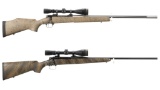 Two Bolt Action Sporting Rifles with Scopes