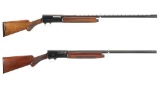 Two Belgian Auto-5 Pattern Semi-Automatic Shotguns