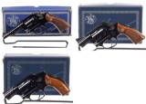 Three Smith & Wesson Double Action Revolvers with Boxes